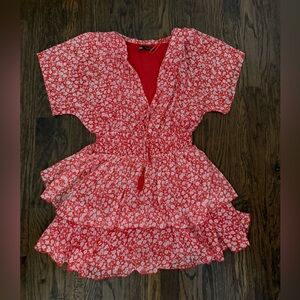 Zara Red Floral mini dress